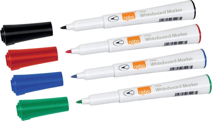 Whiteboardmarker nobo glide rond 1mm ass | 10 stuks