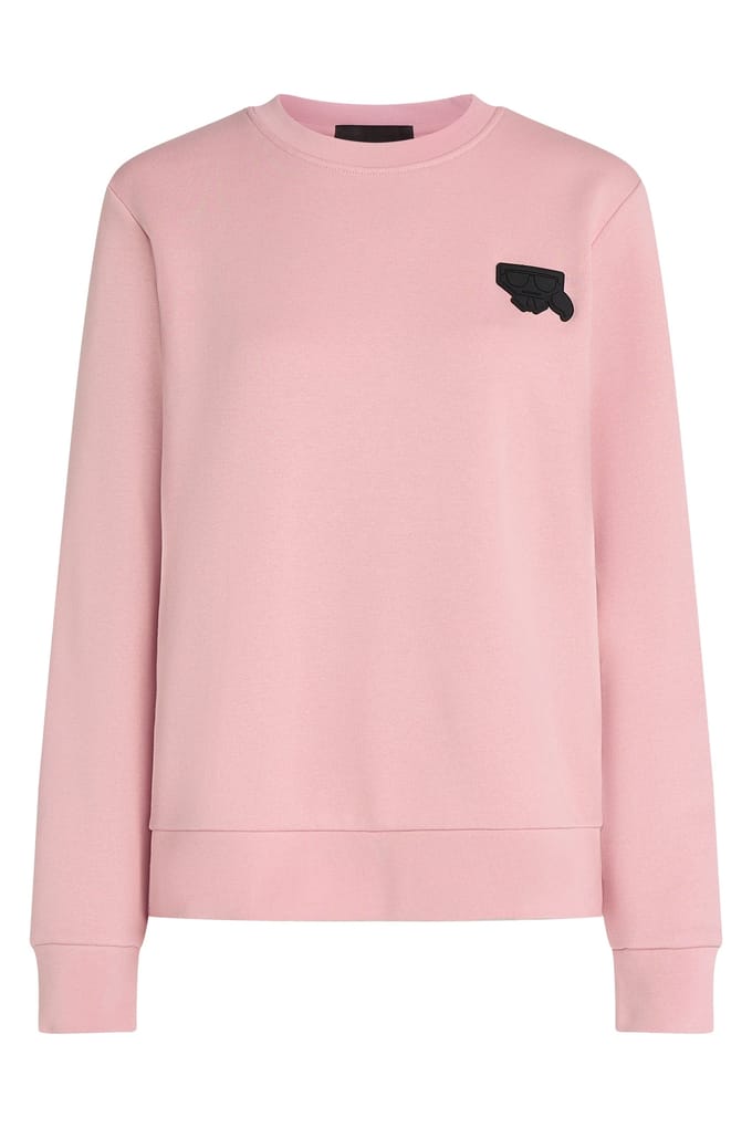 Karl Lagerfeld Kocktail Rubber Patch Sweat Pink Nectar Taglia: M | Maglie a manica lunga Outlet | Donna | Rosa