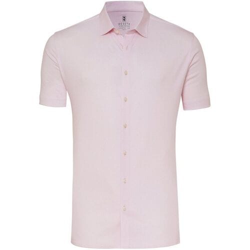 Desoto Overhemd Essential Micro Diamond Pattern Short Sleeve Roze / male
