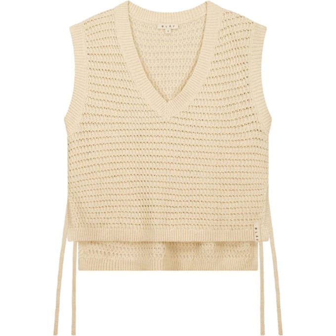 ØlÅf Open Knit Vest Spencers Off White W200702