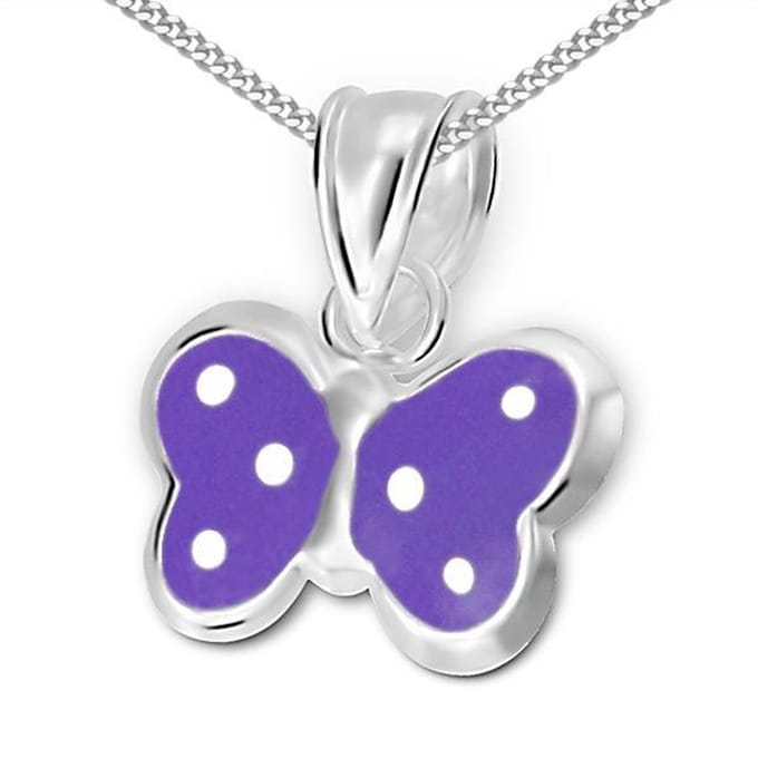 Princess Ketting Vlinder - 925 Zilver E-Coating - Dier - 13x9mm - 38cm