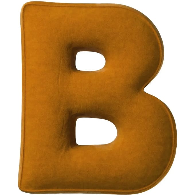 Kussen letter b Yellow Tipi Posh Velvet