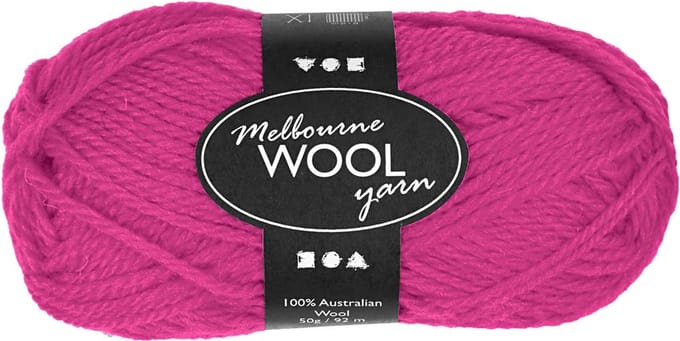 Melbourne wolgaren, L: 92 M, neon roze, 50 gr/ 1 bol
