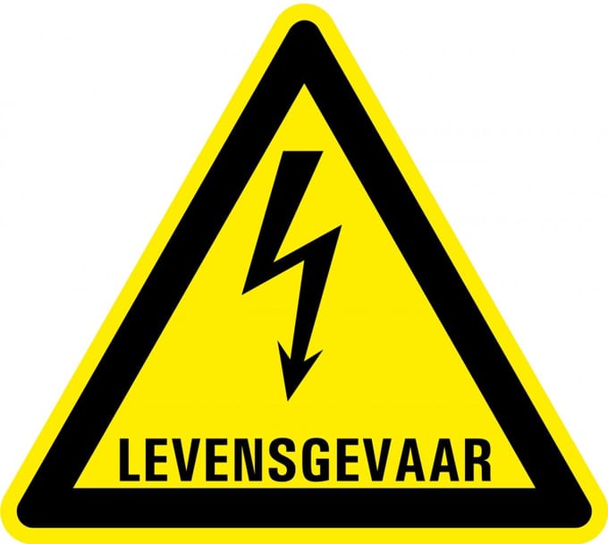 Waarschuwingssticker levensgevaar 200 mm