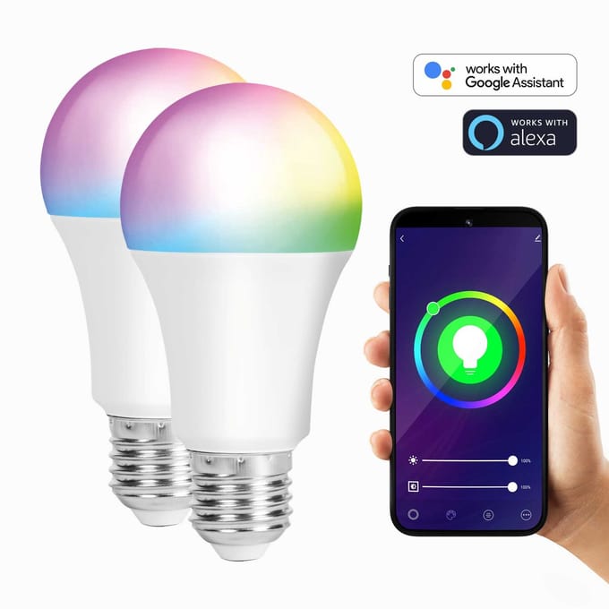 XCOAST slimme LED lamp - 9W - Wifi - E27 - RGB en Warm wit - Met app - 2 stuks