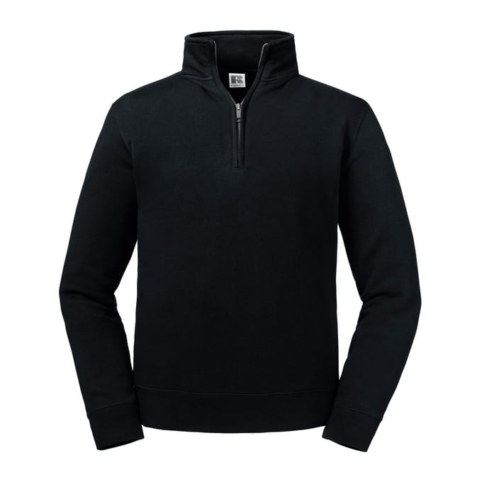 Russell Heren Authentieke Kwartier Ritssweatshirt (Zwart)