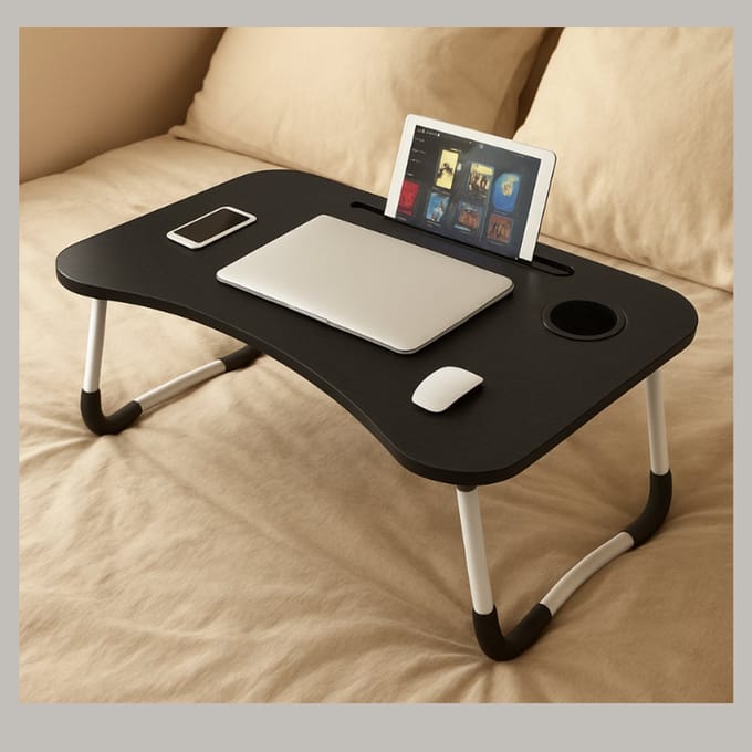 Aashly Verstelbaar Laptopbureau van Goede Kwaliteit – MDF 12mm Opvouwbare Tafel