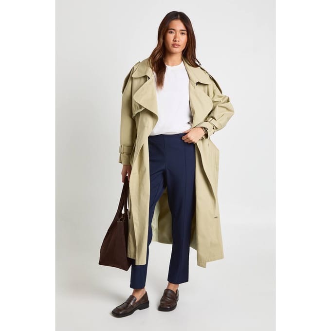 Dames Boohoo Basics Getailleerde Toelopende Broek | Navy | Maat: 6