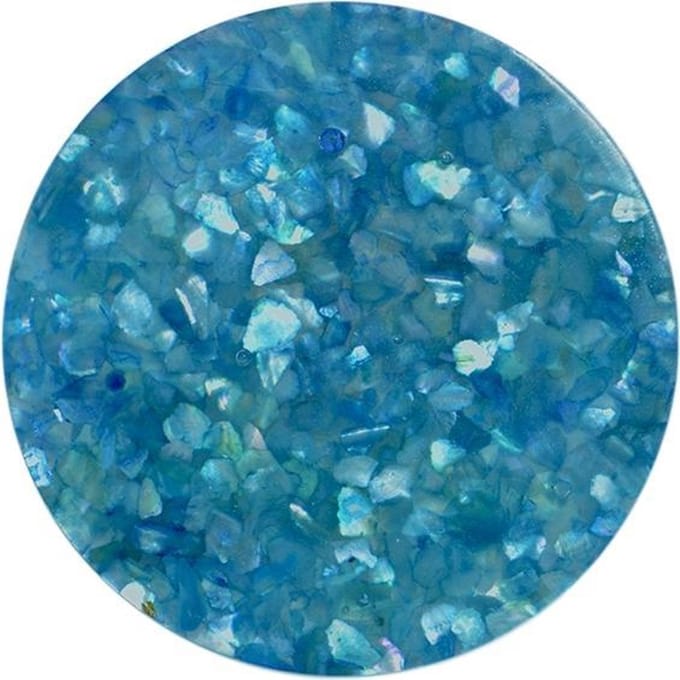 Quiges - Munthouder Munt 25mm Schelp Vlokjes Blauw - EPRS059