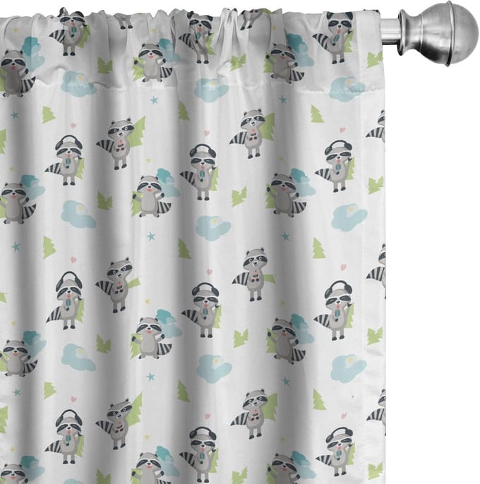 ABAKUHAUS Jungle gordijnen – 2x75x225 cm – microvezel – donkerend
