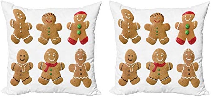 ABAKUHAUS Peperkoekmannetje – kussenhoes 40x40 cm – dubbelzijdig – 2-pack