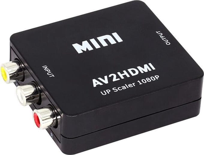 WiseGoods - Premium Tulp AV Naar HDMI Adapter - RCA Naar HDMI Composiet Audio Video Kabel Converter - Zwart