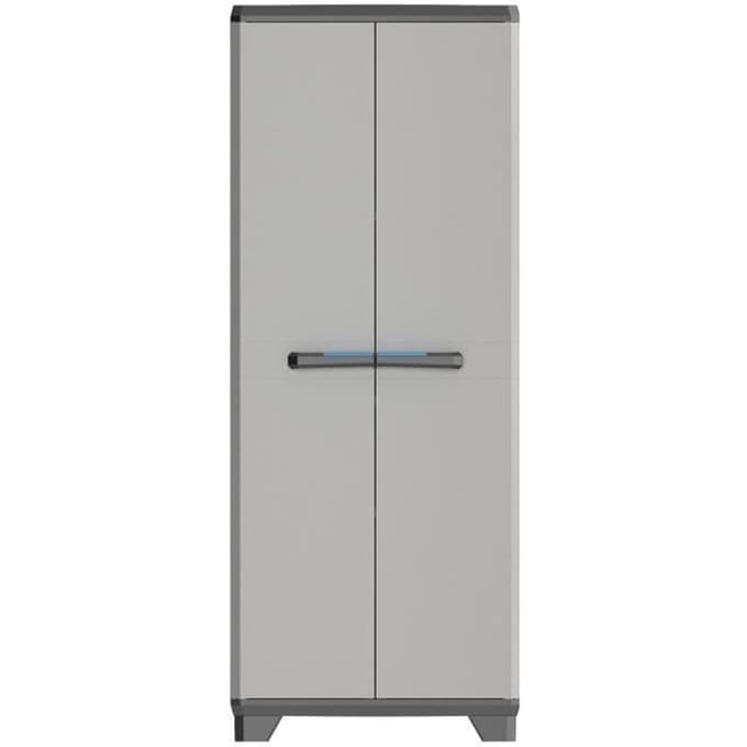Armoire de rangement haute KETER LINEAR - Noir / Gris - 68 x 39 x 173 cm - 3 étageres réglables - Cadenassable