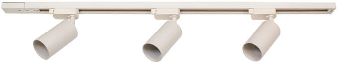 1 meter 1-fase railset wit inclusief 3x GU10 Spots (excl. lichtbron) met eindkap | 3 x GU10