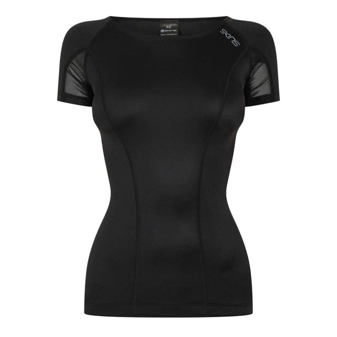 Skins Dynamische sporttop met boothals voor dames (Zwart)