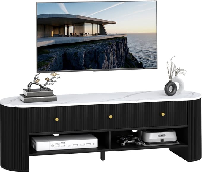 HOMCOM TV-standaard van MDF, 140x40x43 cm, zwart