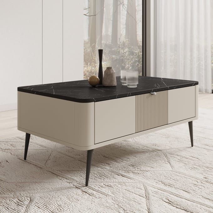 Meubella - Salontafel Mace - Beige - 100 cm