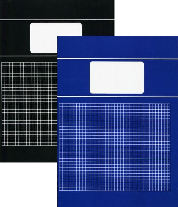 Benza - Basic Schriften - Ruit 5 mm - A4 - 5 stuks - Blauw/Zwart