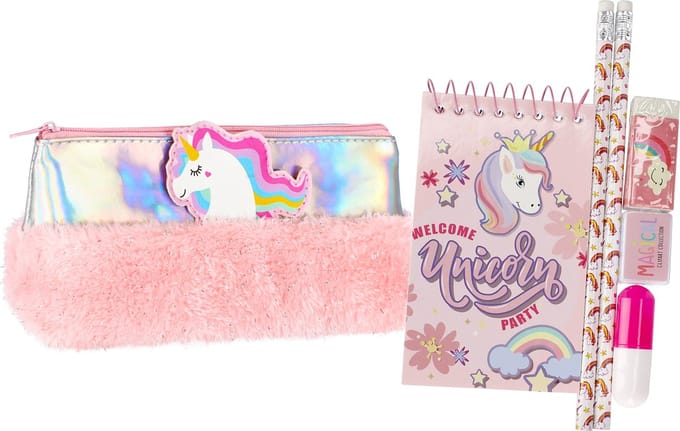 Unicorn School set voor meisjes: etui+accessoires