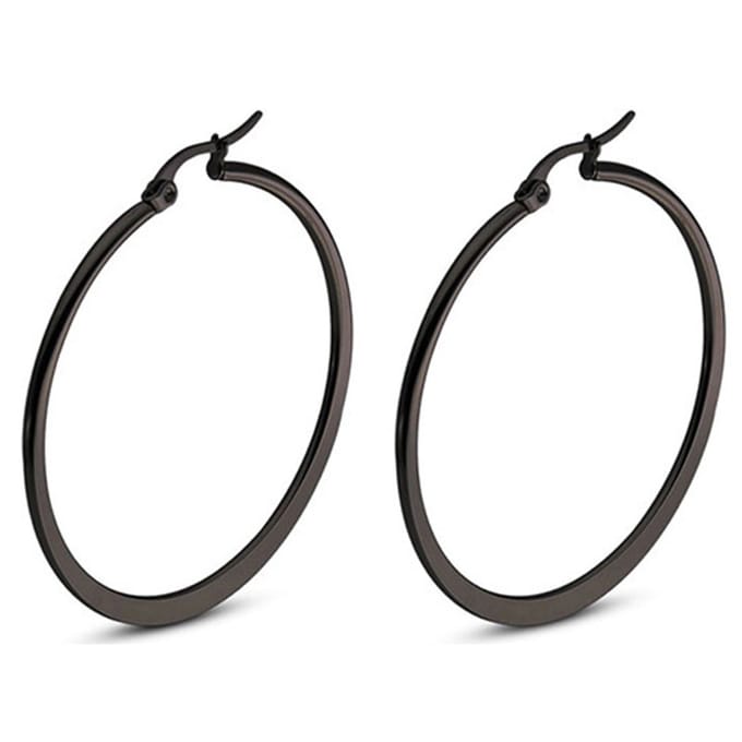 Hoop Oorringen Cilla Jewels Edelstaal Zwart-20mm