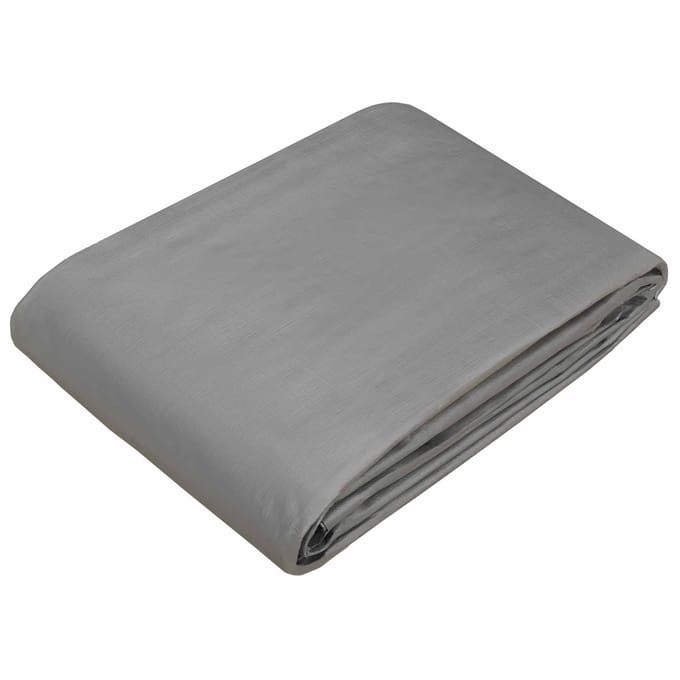 vidaXL - Zeil - met - Oogjes - Lichtgrijs - 6 - x - 12 - m - 260 - gsm - PE