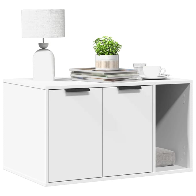 vidaXL - Kattenbakkast - 80x50x45 - cm - bewerkt - hout - wit