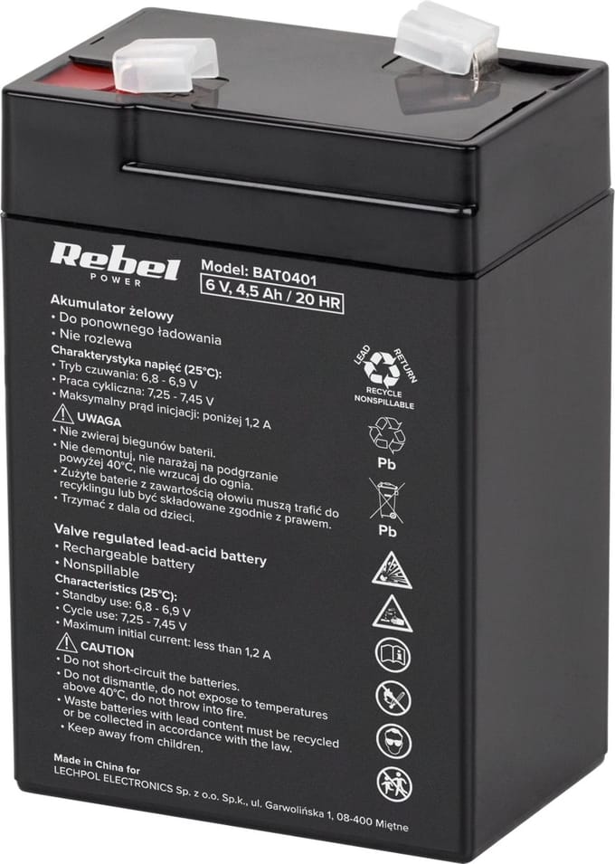 Rebel Power Serie - Gel Accu - 6V - 4,5Ah