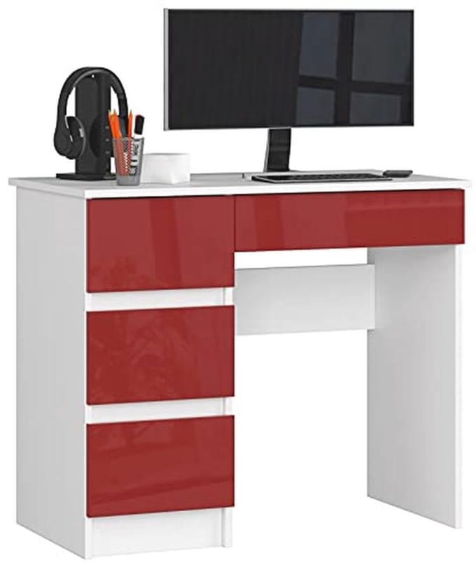 Computertafel met 4 Laden | Ergonomisch Bureau | Hoogwaardige Kwaliteit | Modern Design | Thuis en Kantoor