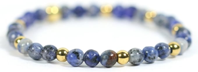 Kinder armband blauw agaat edelsteen 4mm - 15 cm