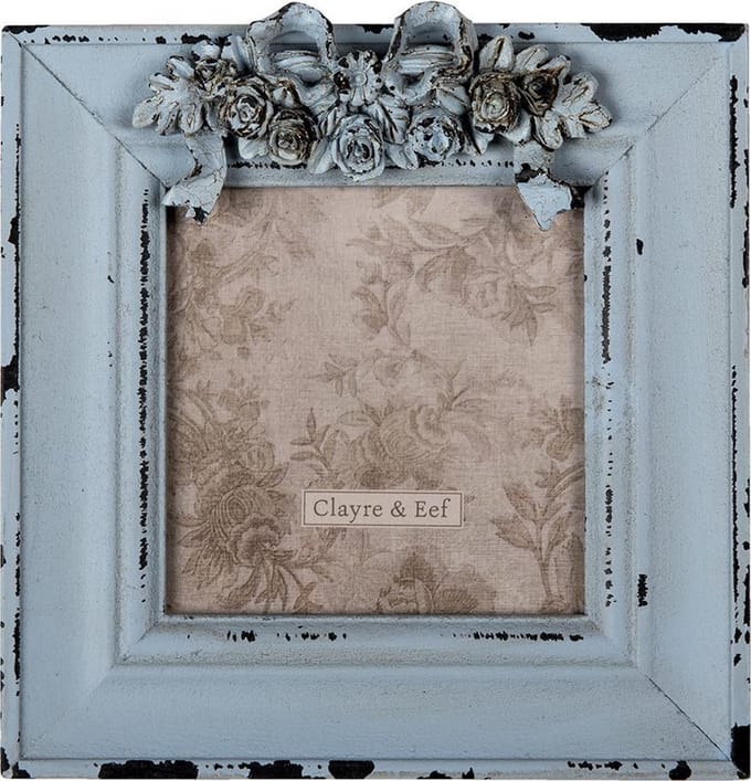 Clayre & Eef Fotolijst 10x10 cm Groen MDF Bloemen