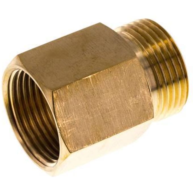 G 1'' x 1'' NPT M/F Messing Verloopring 16 Bar - Hydrauliek - FL2S-MF-B-100GN