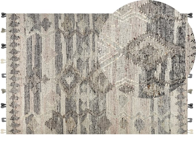 ARATASHEN - Kelim vloerkleed - Grijs - 200 x 300 cm - Wol