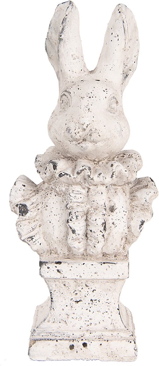 Clayre & Eef Decoratie Beeld Konijn 11x8x24 cm Beige Steen