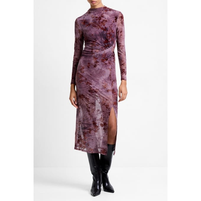 French Connection Kenny Mesh L/s Dress Multi Taglia: XL | Abiti Midi Outlet | Donna