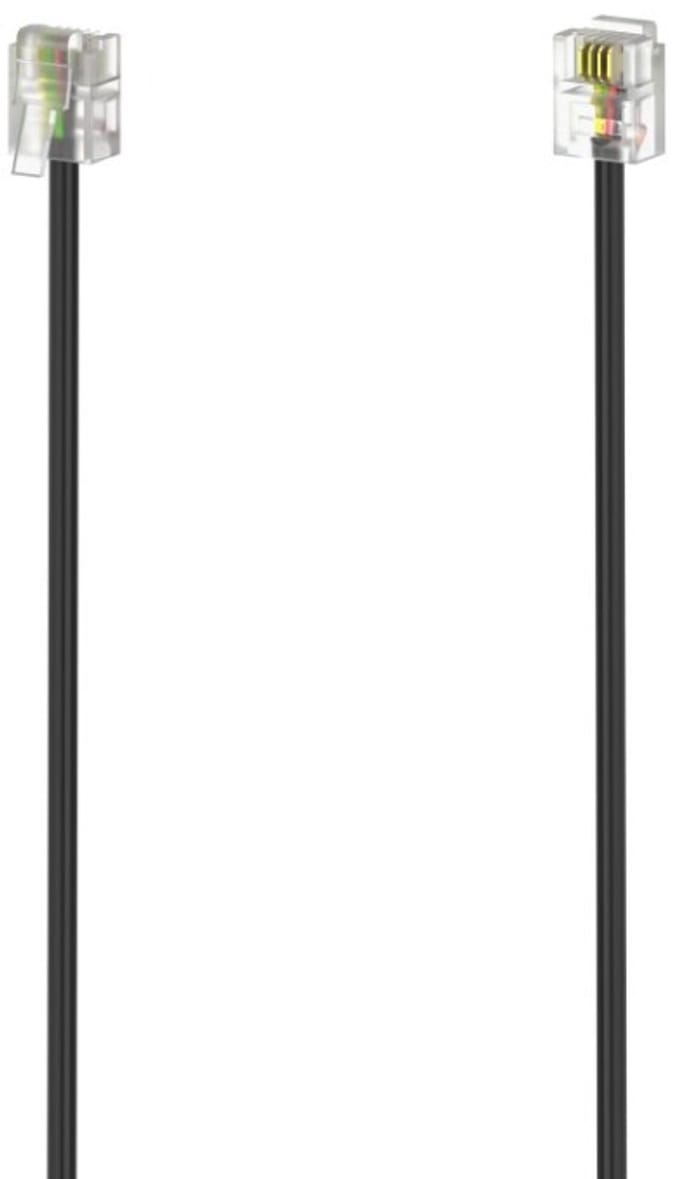 Hama Telefoon (analoog) Aansluitkabel [1x RJ11-stekker 6p4c - 1x RJ11-stekker 6p4c] 3 m Zwart