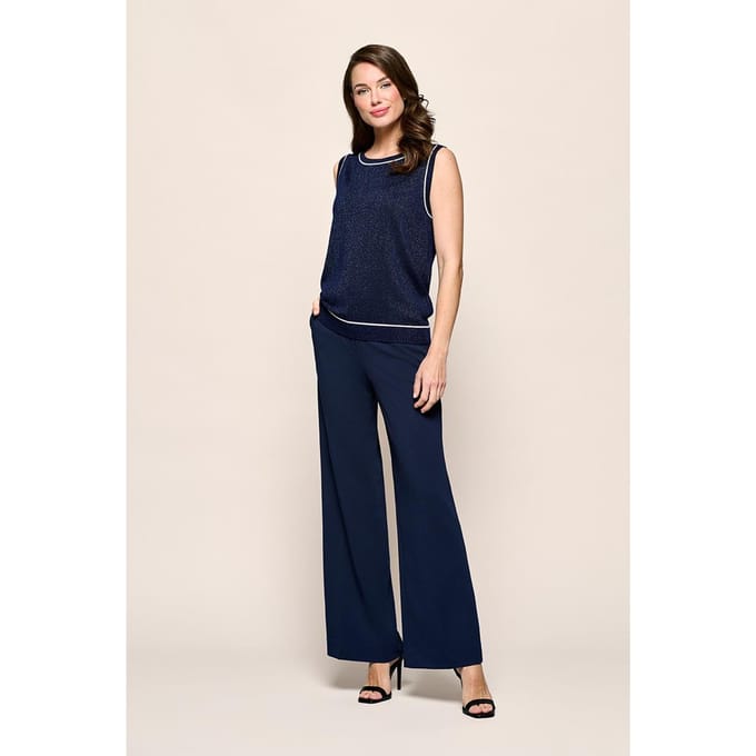 Athena Lurex Top Navy