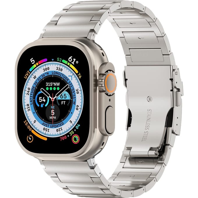Apple Watch H-Type titanium band (zilver)