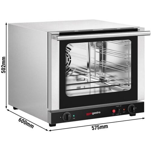 GGM Gastro Heißluftofen mit Dampffunktion - Manuell - für 4x 430x315mm - mit Timerfunktion - inkl. 3 Backbleche