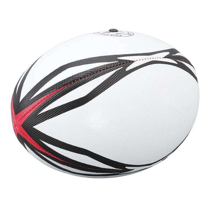 Ballon de rugby numéro 9 Ballon d'entraînement gonflable PVC haute élasticité Ballon de rugby pour match et entraînement quotidien Blanc gray