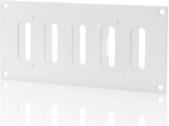 Verstelbare Ventilatie Rooster 200x100mm Wit Metaal voor Tochtregulering