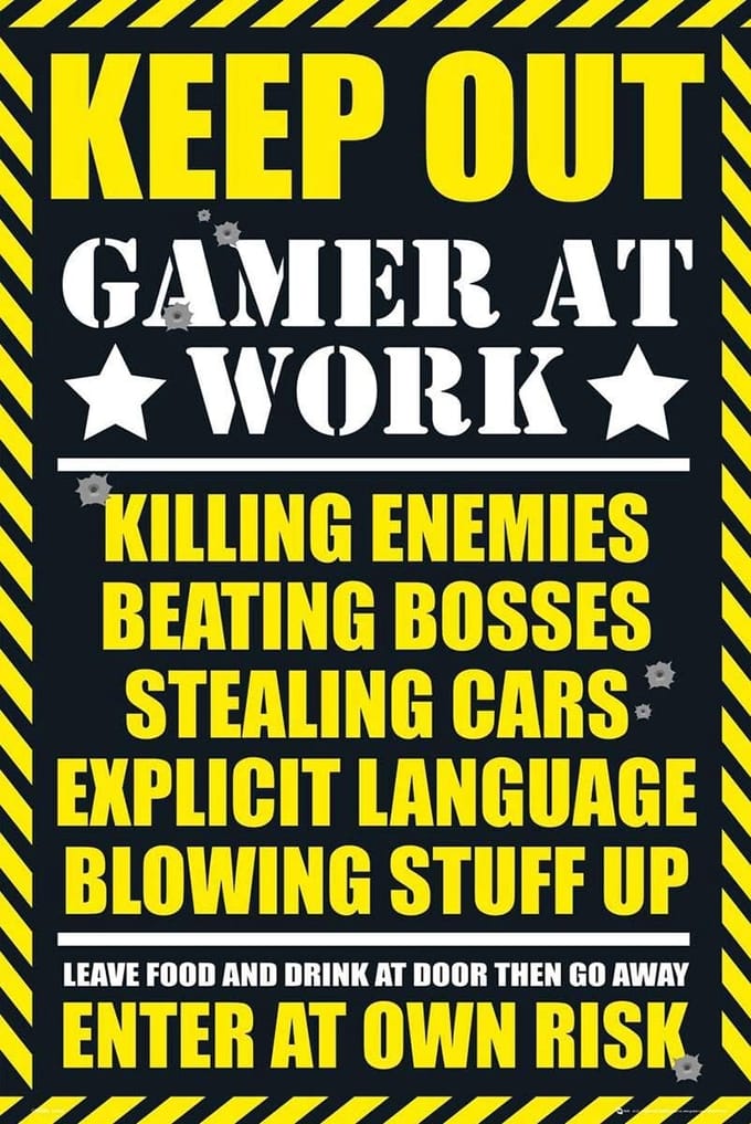 Gamer at Work Poster - Mooie Wanddecoratie voor Gamekamer