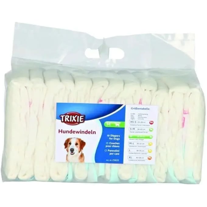 Trixie luiers voor teefjes maat M tailleomvang 32-48cm (12-Pack)