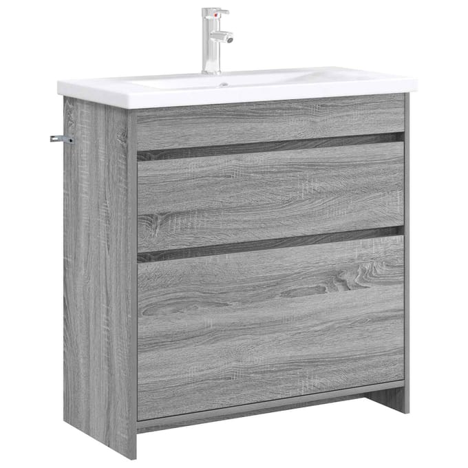 vidaXL - Badkamer - Onder - Het - Wastafel - Kast - Grijs - Sonoma