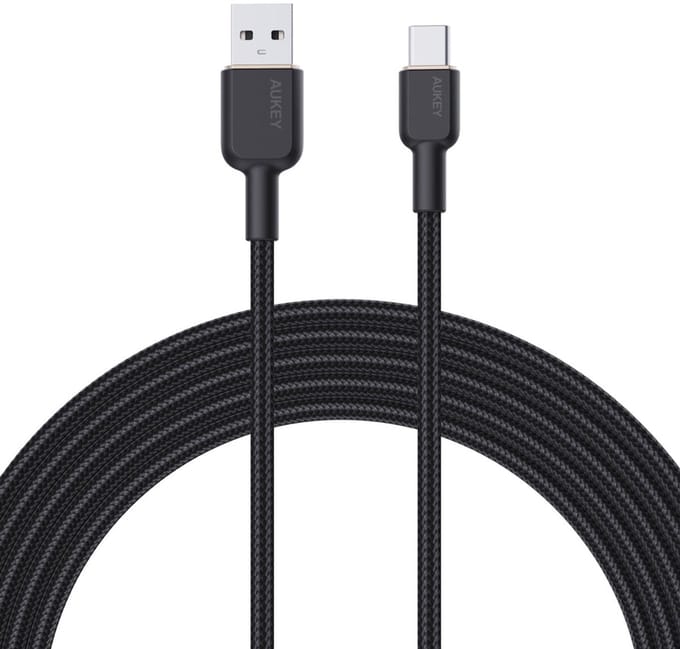 Aukey CB-NAC1 USB-C Type-C Power Delivery PD 60W 3A 1m nylon - Black
