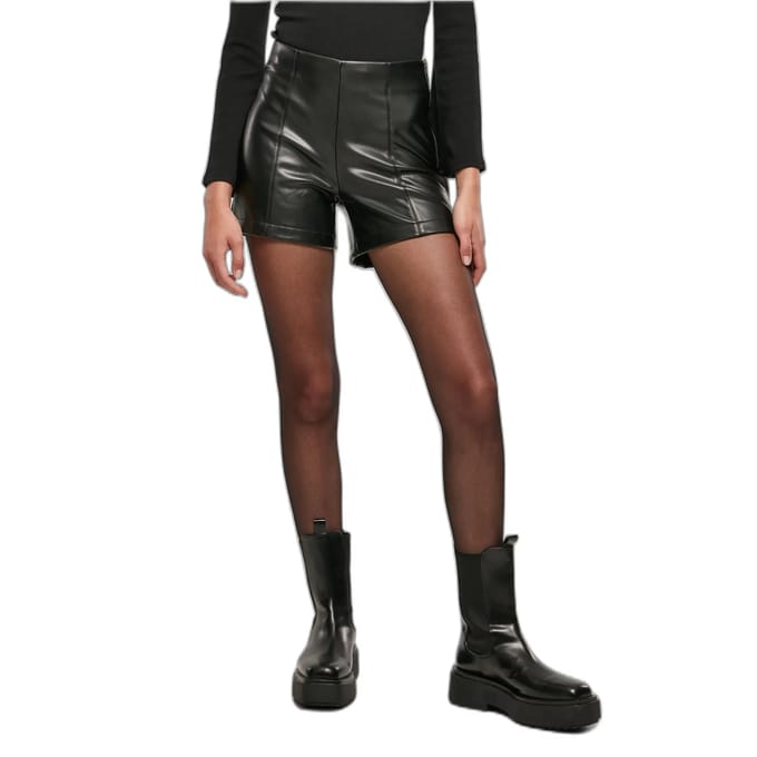 Urban Classics - Synthetic Leather Korte broek - L - Zwart