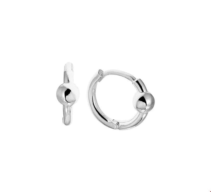 Zilver Gerhodineerde Klapoorringen bolletjes 1328400