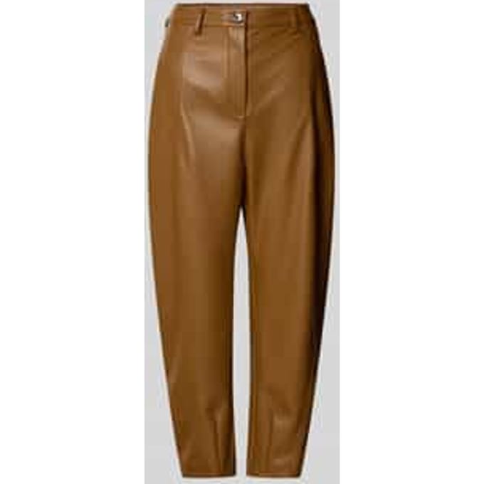 Tapered fit broek van imitatieleer met siernaden