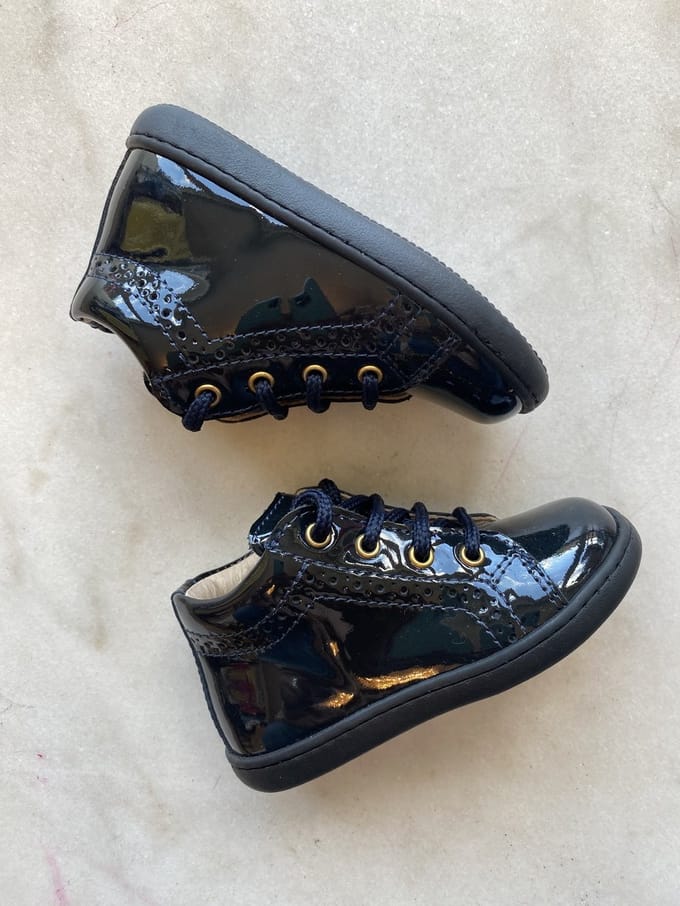 Lunella eerste stap sneaker leder donkerblauw laké maat 24