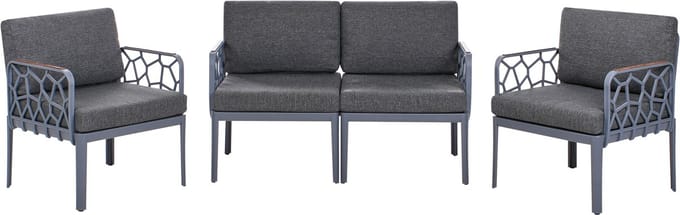 ERICHE - Loungeset 4-zits - Donkergrijs - Polypropyleen