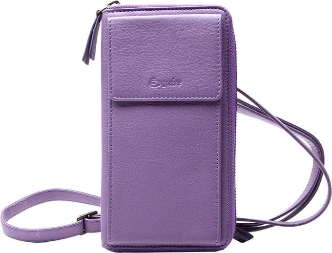 Esquire Leren Portemonnee Telefoontasje Peru Phone Wallet Bag Lilac Paars